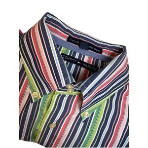 Vintage Tommy Hilfiger Striped Button Down Shirt Men's XL